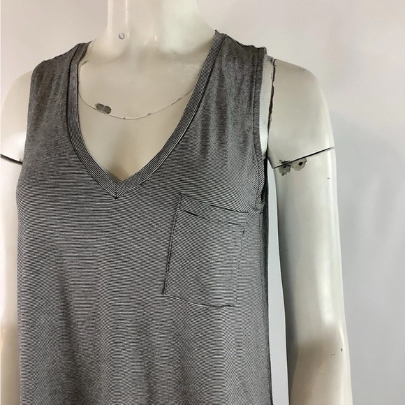 Madewell Sz M Jersey Pullover V Neck Casual Dress Gray Viscose Elastane - Picture 2 of 6